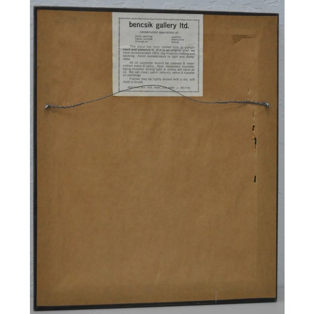 1900s European Watercolor Portrait For Sale - Image 4 of 4