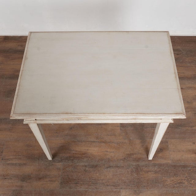 19th Century Swedish White Painted Pine Side Table With Single Drawer For Sale - Image 4 of 14