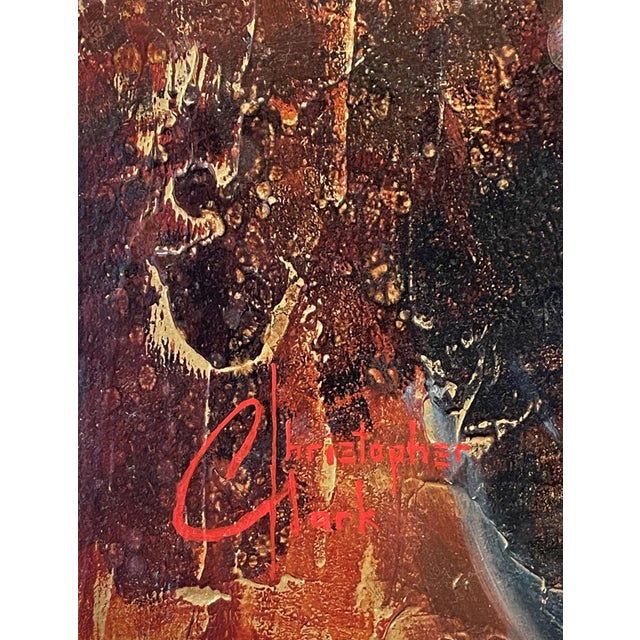 Blissfully Oblivious by Christopher Clark | Oil on Wood Panel Abstract composition with rich textures. For Sale
