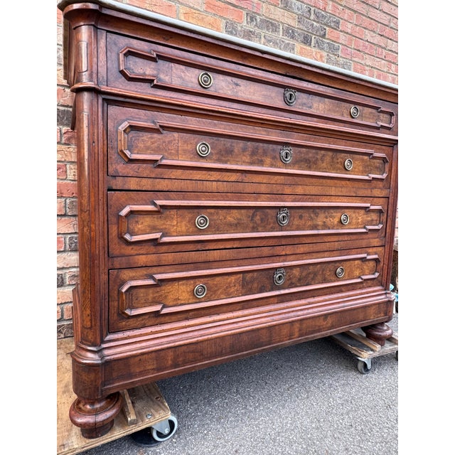 Brown 19th Century Italian Commode With Marble For Sale - Image 8 of 18