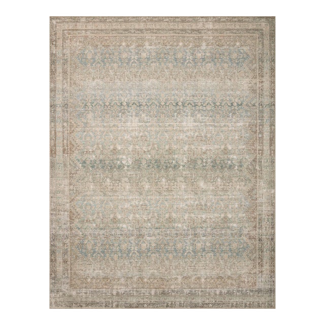 Angela Rose x Loloi Aubrey Rug Jade / Natural 8'-3" x 11'-3" Area Rug For Sale