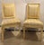 Jansen style paint decorated and gilt Louis XVI style dining chairs. Each in a new upholstery with new springs and welts....