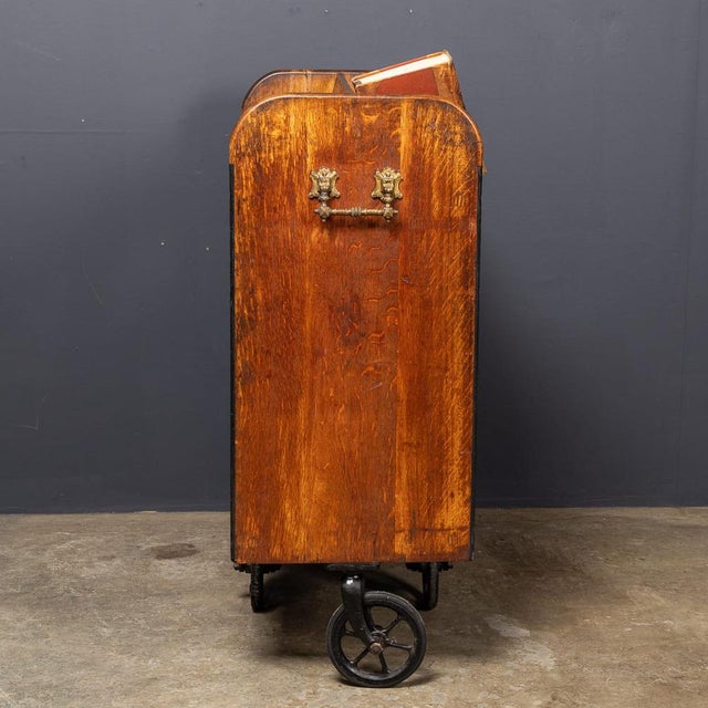 Antique Edwardian Oak Library Trolley, 1900s For Sale - Image 6 of 15