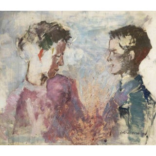 Dimitri Godycki Cwirko, Portrait of Two Figures, Original Oil Painting, 1958 For Sale