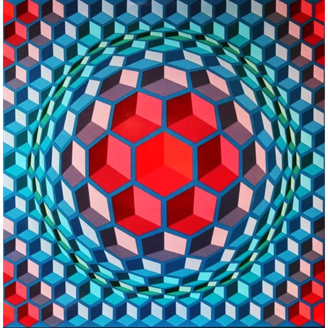 Artist: Victor Vasarely Country: Hungary / France Title: Progression 1-1 Medium: Color gelatin print / offset on paper,...