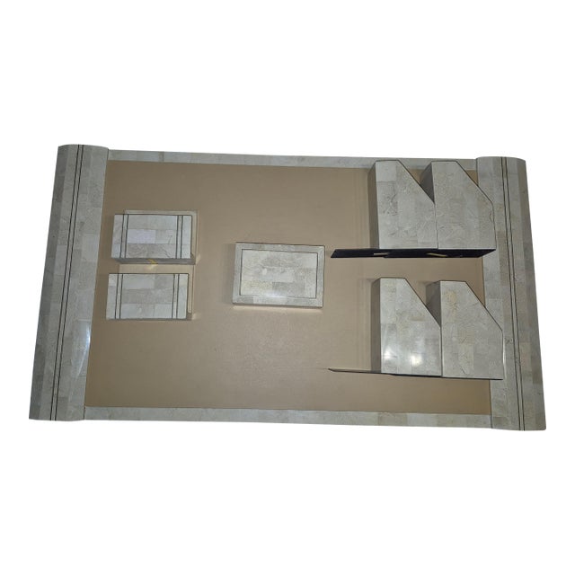 Postmodern Tessellated Stone Executive Desk Set by Artisan Collection LTD -Fd For Sale