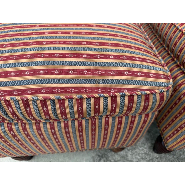Vintage English Style Upholstered Ottomans With Spiral Turned Legs by O. Henry House, a Pair For Sale - Image 11 of 12