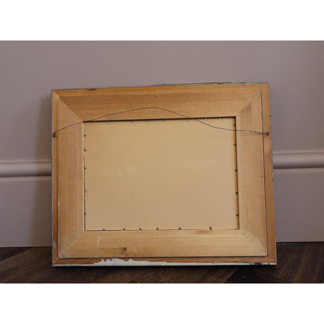 Mid-Century Modern Swedish "Whispers" Vintage Figurative Portrait Mixed Media Painting, Framed For Sale - Image 13 of 13