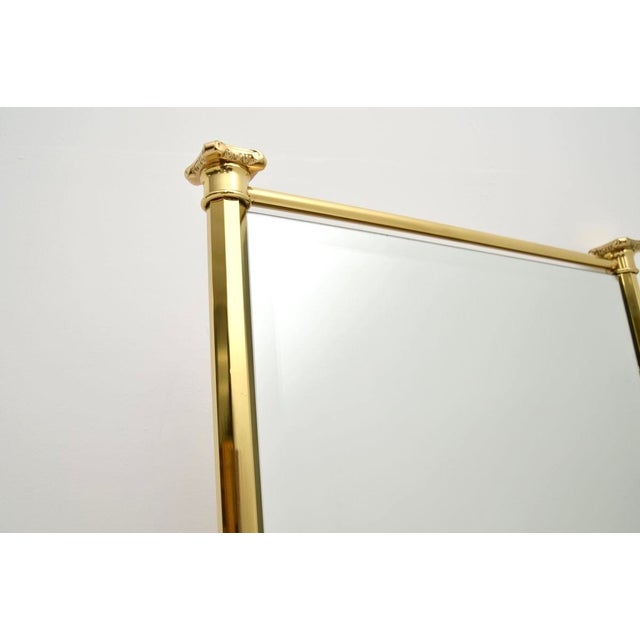 Vintage French Brass Mirror, 1970s For Sale - Image 4 of 8