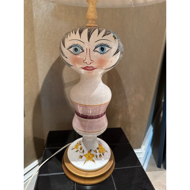 Italian 1970s Italian Pottery Female Mid Century Table Lamp For Sale - Image 3 of 7