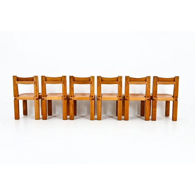 1960s S11 Dining Chairs by Pierre Chapo, 1966, Set of 6 For Sale - Image 5 of 14