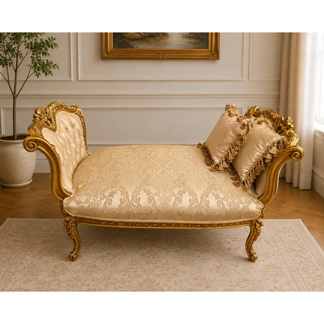 Bring refined French elegance into your home with this beautiful Louis XV–style bench, featuring an intricately carved...