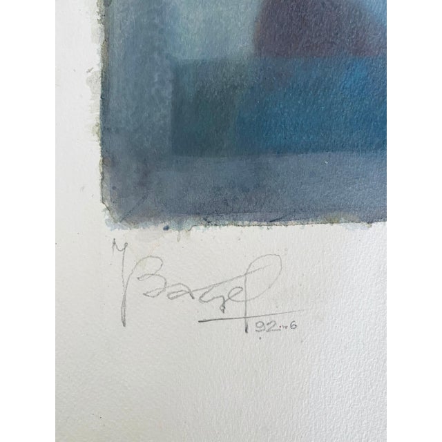 Moses Bagel BahelferPolish French Judaica Watercolor Gouache Painting Original Bauhaus Yiddish Art For Sale In Miami - Image 6 of 6