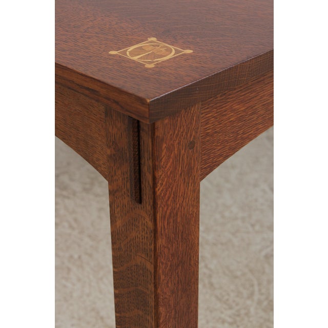 Stickley Mission Oak Inlaid Harvey Ellis Dining Table For Sale - Image 13 of 16