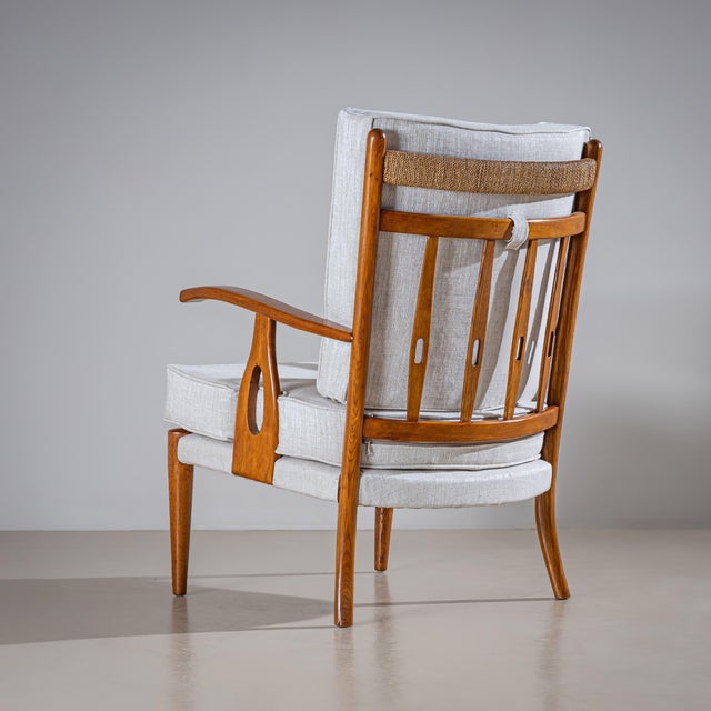 Wood Mid-20th Century Seating Group with curved Armrests For Sale - Image 7 of 15