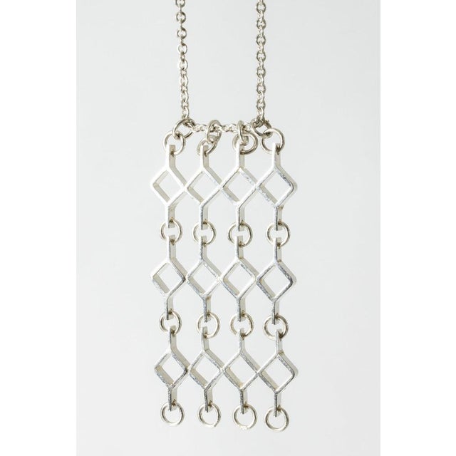 Metal Modernist Silver Necklace by Jorma Laine, 1964 For Sale - Image 7 of 7