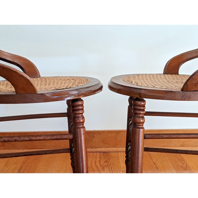 Victorian Walnut Hand Caned Chairs a Pair Chairish