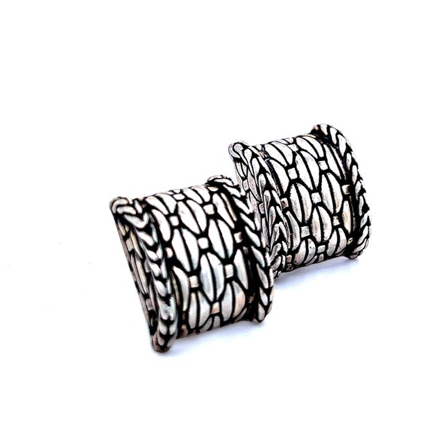 Metal 1990s Pair of John Hardy Estate Clip on Earrings Sterling Silver For Sale - Image 7 of 8