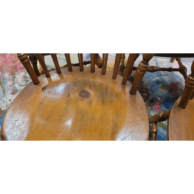 1970s 5 S Bent Brothers Colonial Pine Windsor Chairs For Sale - Image 5 of 10