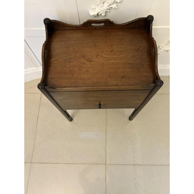 George III Mahogany Bedside Cabinet, 1780s For Sale - Image 4 of 8