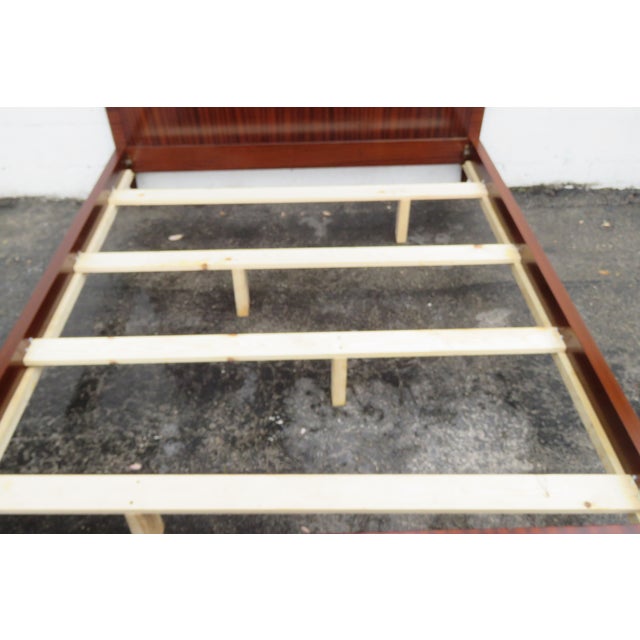 Wood French Tall Burlwood Inlay Queen Size Bed 5918 For Sale - Image 7 of 12