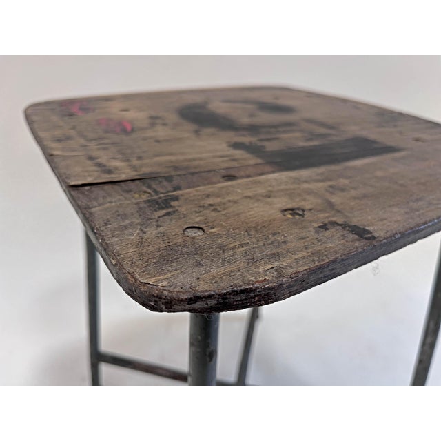 Mid-Century Modern Vintage Belgian Industrial Stool, 1960s For Sale - Image 3 of 13