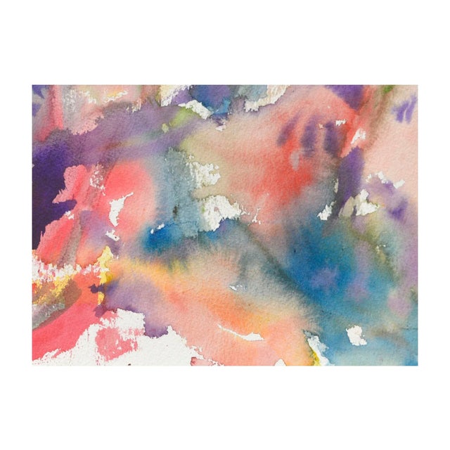 Vintage Pink & Purple Abstract Watercolor by Les Anderson For Sale In Monterey, CA - Image 6 of 6