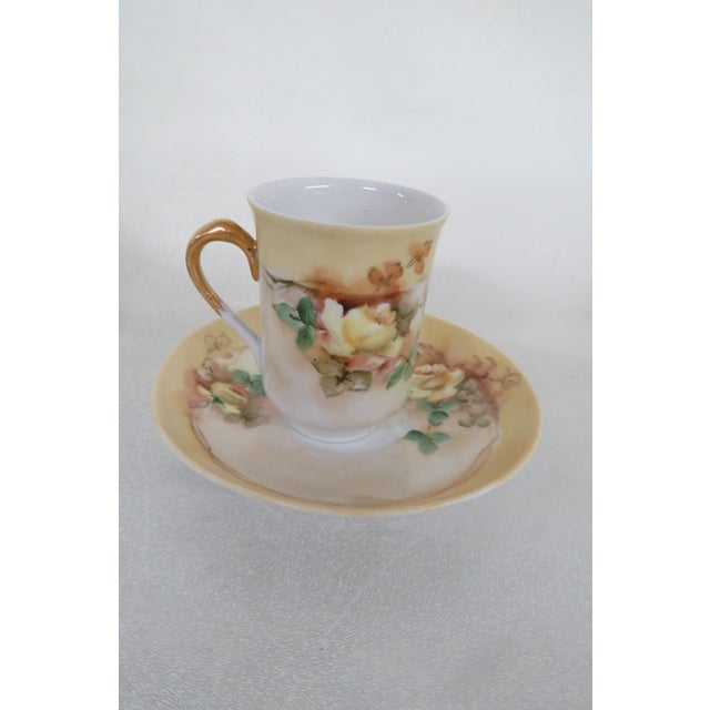 Austria W Porcelain Set of 3 Coffee Espresso Cups and Saucers For Sale - Image 4 of 12