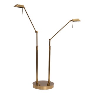 Brass Double L Table Lamp by Ben Demmers,1980s For Sale