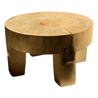 Low 4-Legged Coffee Table in Mango Wood, 1980s For Sale