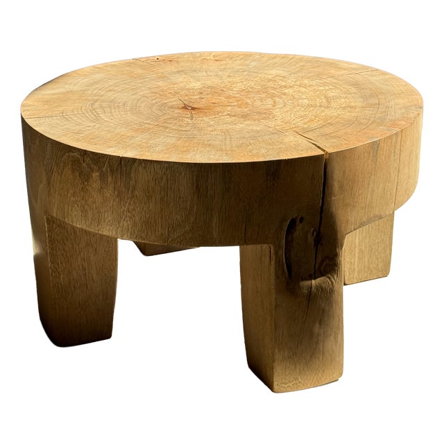 Low 4-Legged Coffee Table in Mango Wood, 1980s For Sale