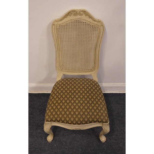 White Century Furniture Cream / Off White Painted Contemporary Country French Style Cane Back Dining Side Chair For Sale - Image 8 of 9
