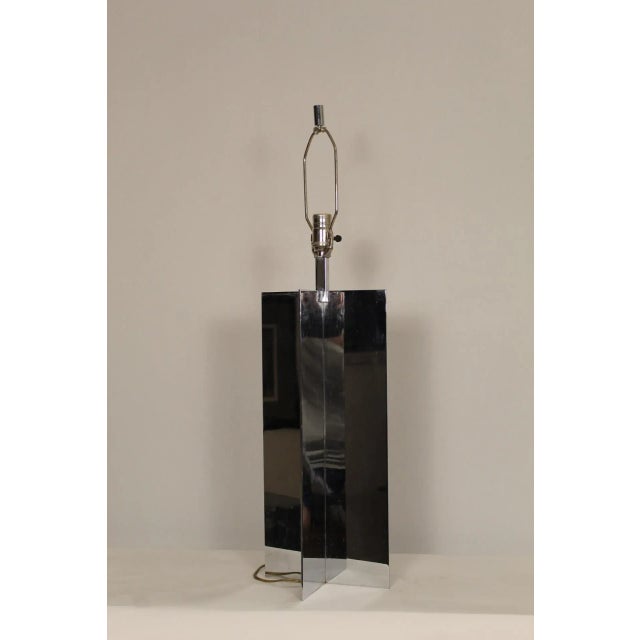 Paul Mayen Chromed Steel Lamp For Sale - Image 9 of 11