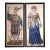 Pair Early 20th Century Carnival Costume Chromolithographs in Black Frames For Sale