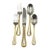 Service for 16! Yamazaki "Tasha" Gold Accent Stainless Luxury Flatware (80-Pieces / 16 Place Settings) Late 20th Century For Sale