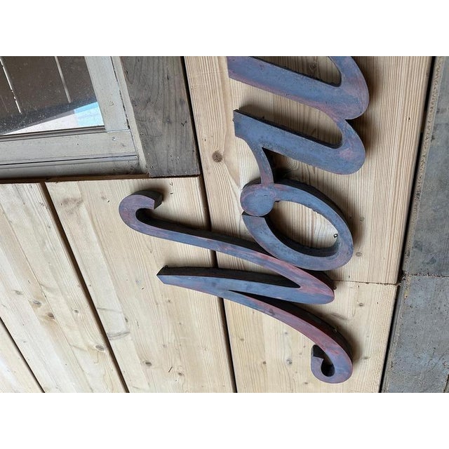 1950s Patinated Nouveautés Sign in Zinc For Sale - Image 5 of 10