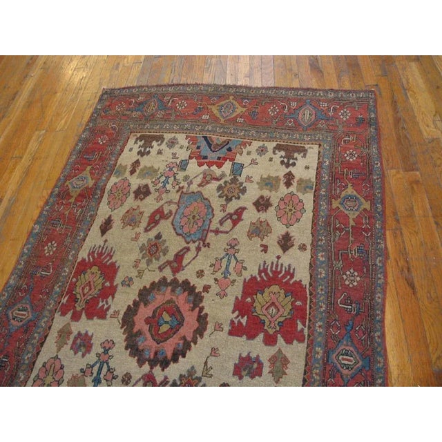 Red 19th Century W. Persian Bijar Carpet With Harshang Pattern (4'4" x 9'-132 x 274) For Sale - Image 8 of 8