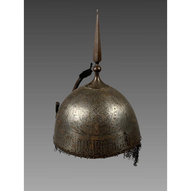 Kulah-khud Helmet - Steel - Iran/India - Qajar Dynasty (1796–1925) armor For Sale - Image 4 of 5