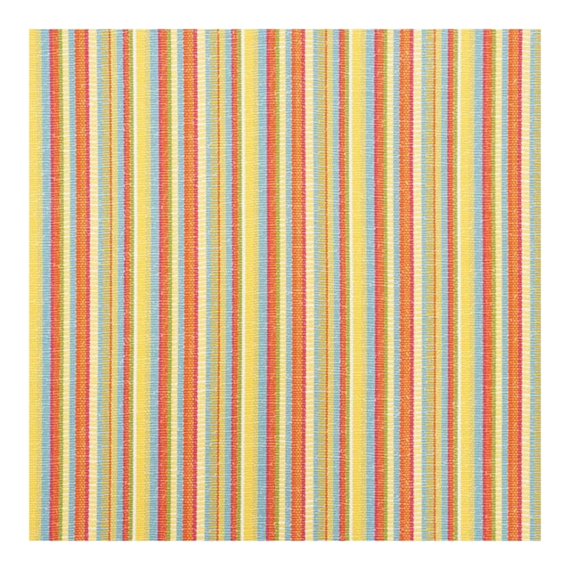 Sample - Schumacher Primavera Stripe Fabric in Marigold For Sale