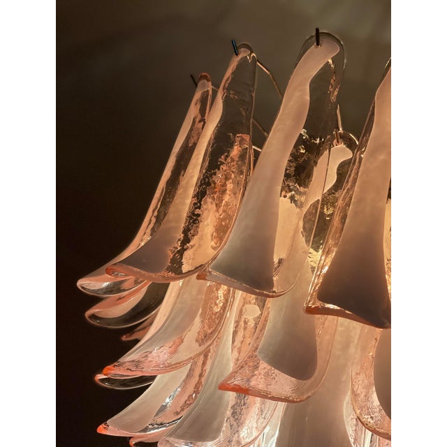 Pink Murano Glass Chandelier in the style of Mazzega For Sale - Image 9 of 10