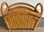 Camel Vintage Coastal Wicker Magazine Rack With Handles For Sale - Image 8 of 8