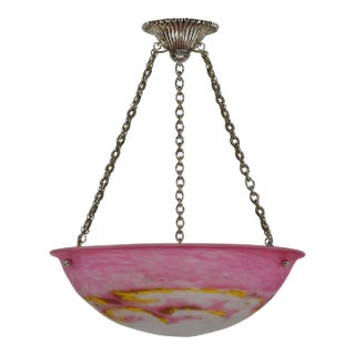 1930s French Art Deco Pendant Light by Muller Freres & Hettier Vincent For Sale