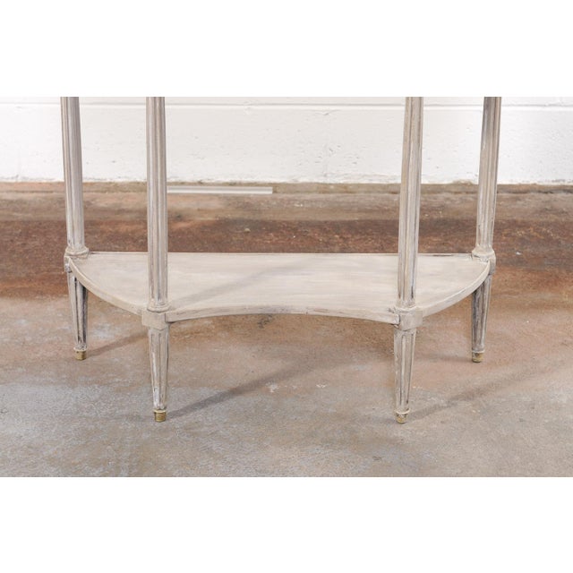19th Century French Console W/Brass Gallery & Marble Top For Sale - Image 5 of 13