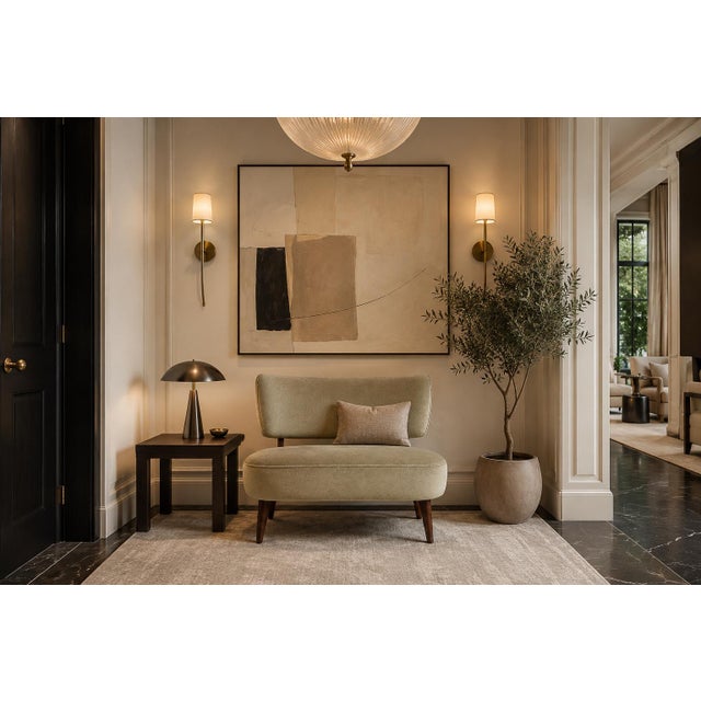 A refined expression of Brazilian Modernism, this sculptural loveseat was produced by Cimo in Brazil during the 1950s and...