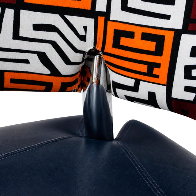 Vintage Dutch Leather and Fabric Chairs by Scheemaker Pallone for Ledoux, 1989, Set of 2 For Sale - Image 9 of 12