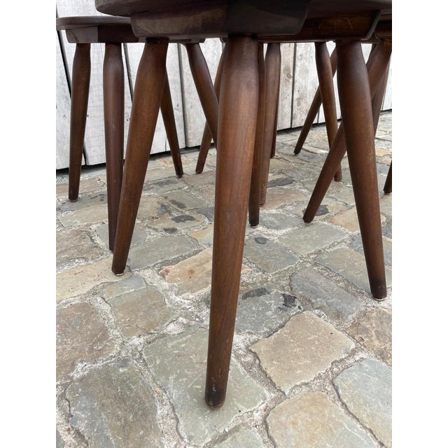 Tan Vintage Stools, 1970s, Set of 7 For Sale - Image 8 of 13