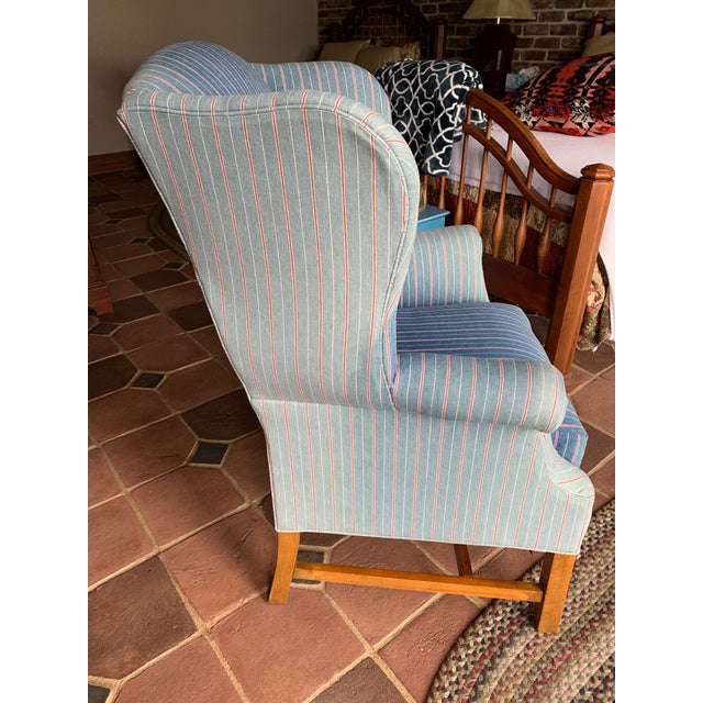 Bob Timberlake for Lexington Home Brands Denim Wingback Chair & Ottoman