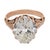 Victorian Early 20th Century Victorian Gia 4.06 Carat Oval Cut Diamond 12k Rose Gold Engagement Ring, Size 5.5 For Sale - Image 3 of 8