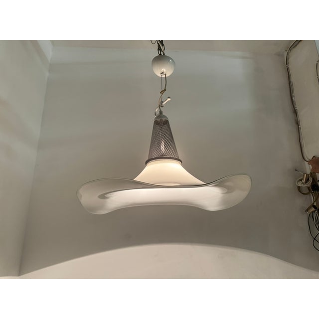 1970s Large Black and White Murano Glass Pendant, 1970s For Sale - Image 5 of 13