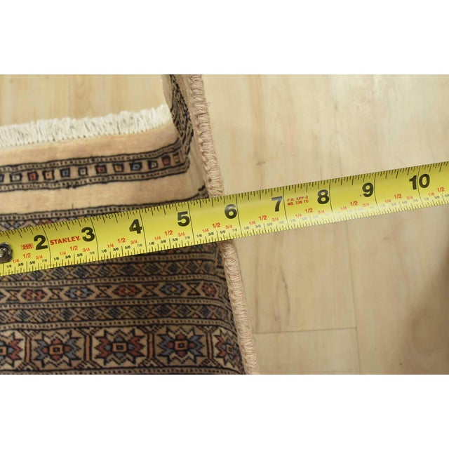 Bokhara Jaldar Rug 8′ X 9’6” Beige Wool Tribal Hand-Knotted Oriental Carpet For Sale - Image 12 of 14